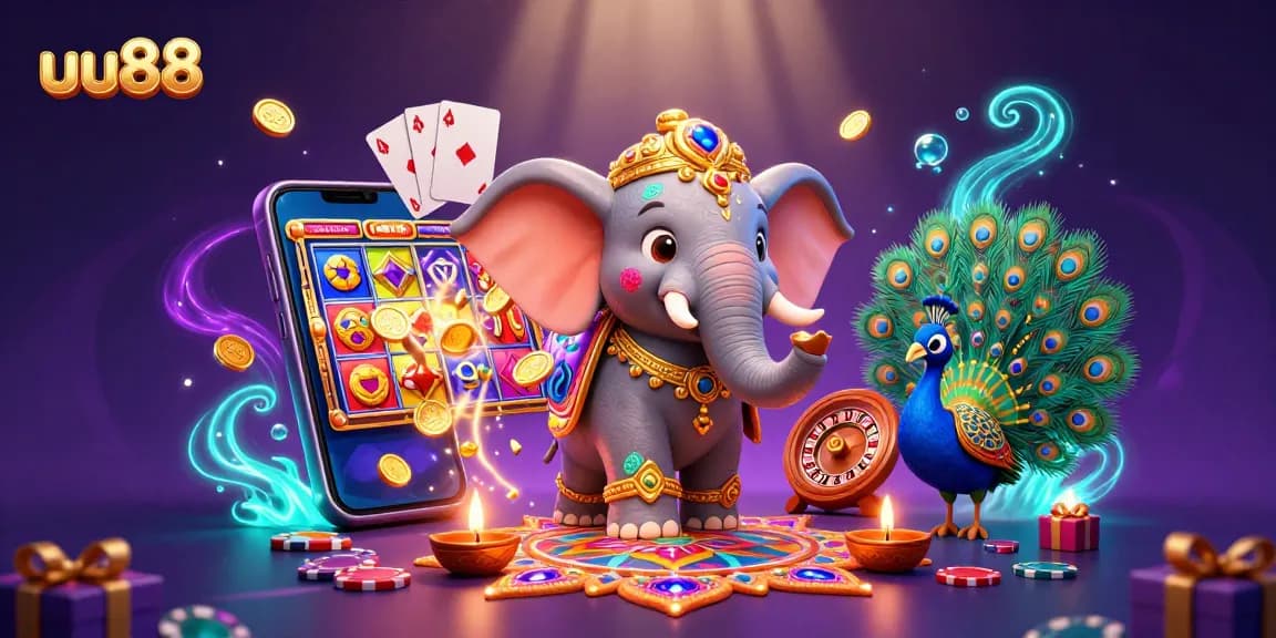 Spin the reels at uu88 with an exciting casino atmosphere showcasing vibrant characters and games.
