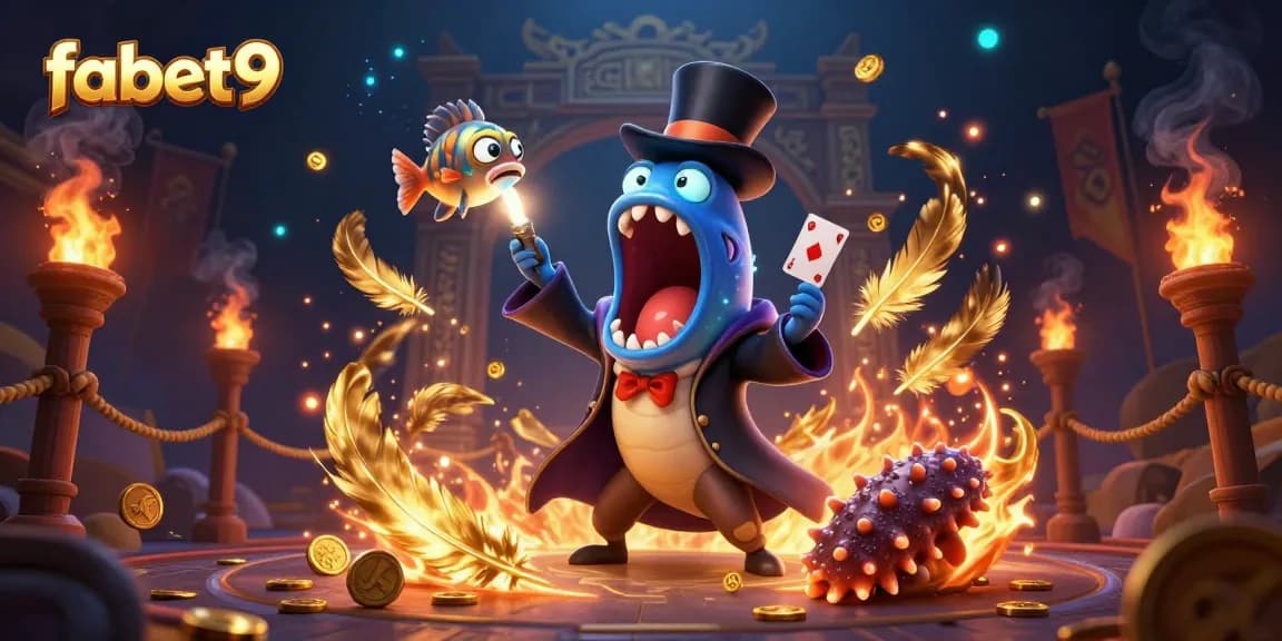 Experience the excitement of fabet9 with animated characters in a vibrant casino environment.