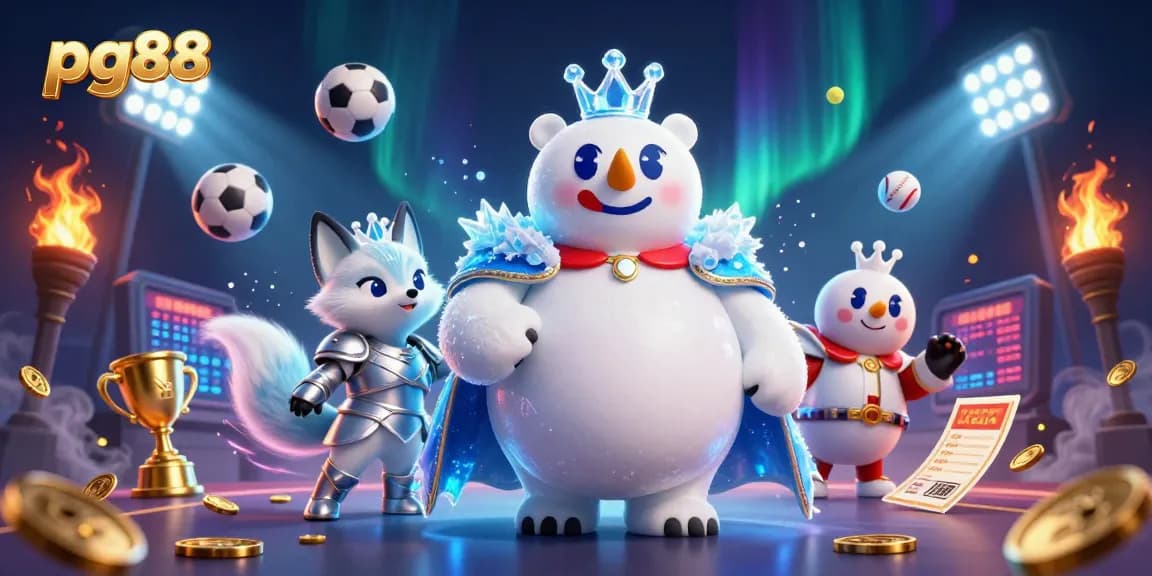 Experience thrilling gameplay with pg88, featuring an ice king and snow fox in an enchanting casino atmosphere.