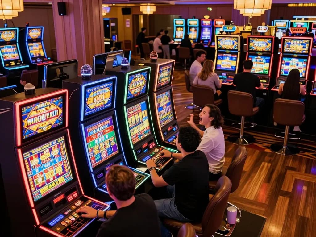 Exciting gameplay at slot machines showcasing the link slot experience for high wins.