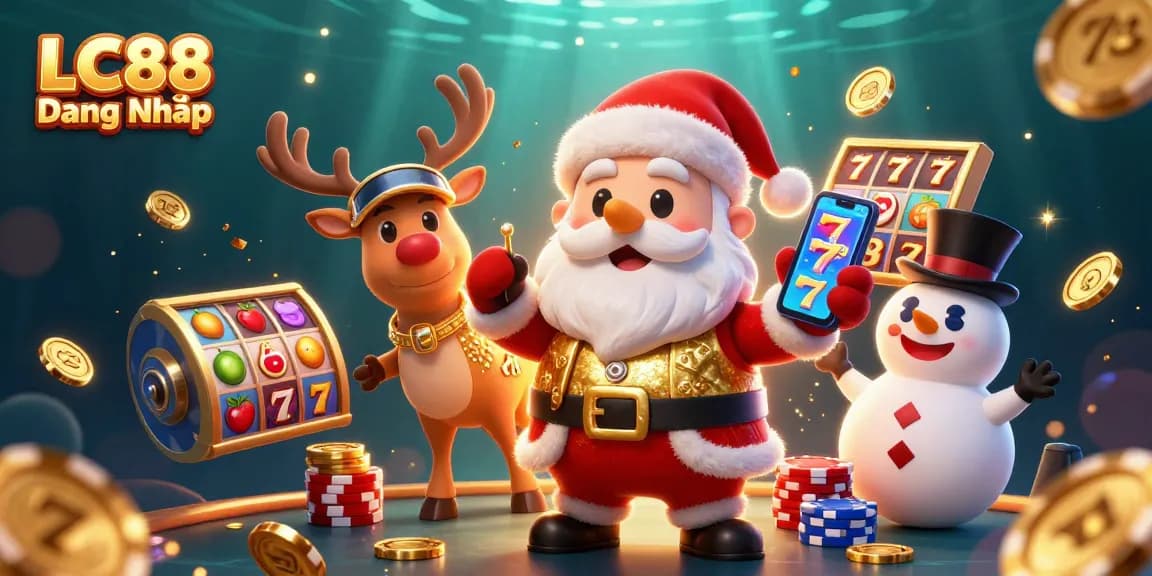 Spin to win with LC88 Đăng Nhập as Santa, reindeer, and snowman celebrate jackpots!