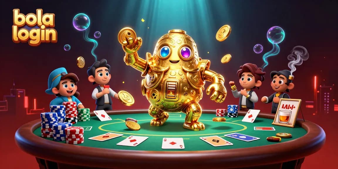 Win big with bola login at AGEN JUDI BOLA, featuring vibrant poker action and gold animations.