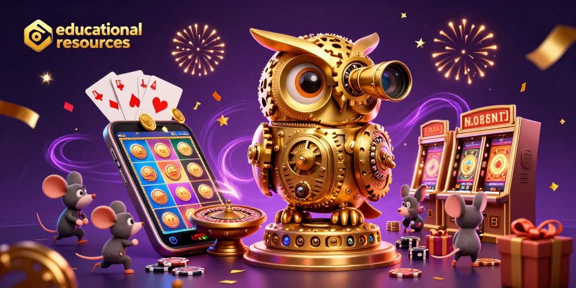Engage with educational resources while winning big at the casino amidst 3D lively characters and thematic gaming elements.