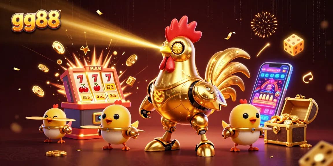 Win big with gg88's dynamic online gaming scene featuring vibrant slot machines.