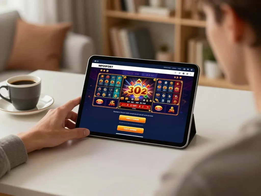 Experience MPOSPORT login on your tablet while enjoying online gaming in a cozy environment.