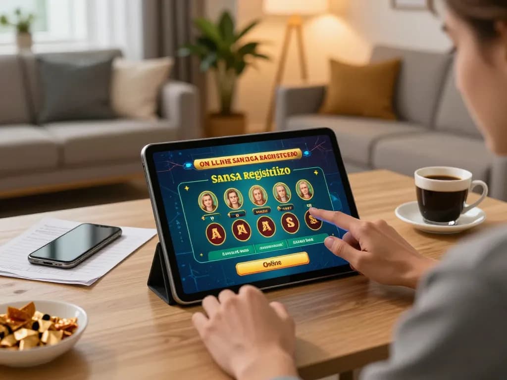 Engaging in casino online senza registrazione gameplay on a tablet in a cozy home setting.