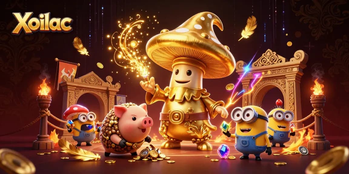 Xoilac transforms gaming with golden wizardry and treasure, capturing exciting betting moments.