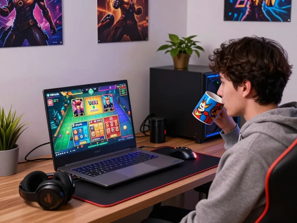 Engaging player enjoying diverse games on 789club platform in a vibrant gaming setup.