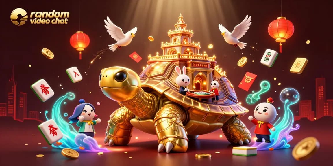 Experience lively random video chat interactions with unique characters in this vibrant casino-themed scene.