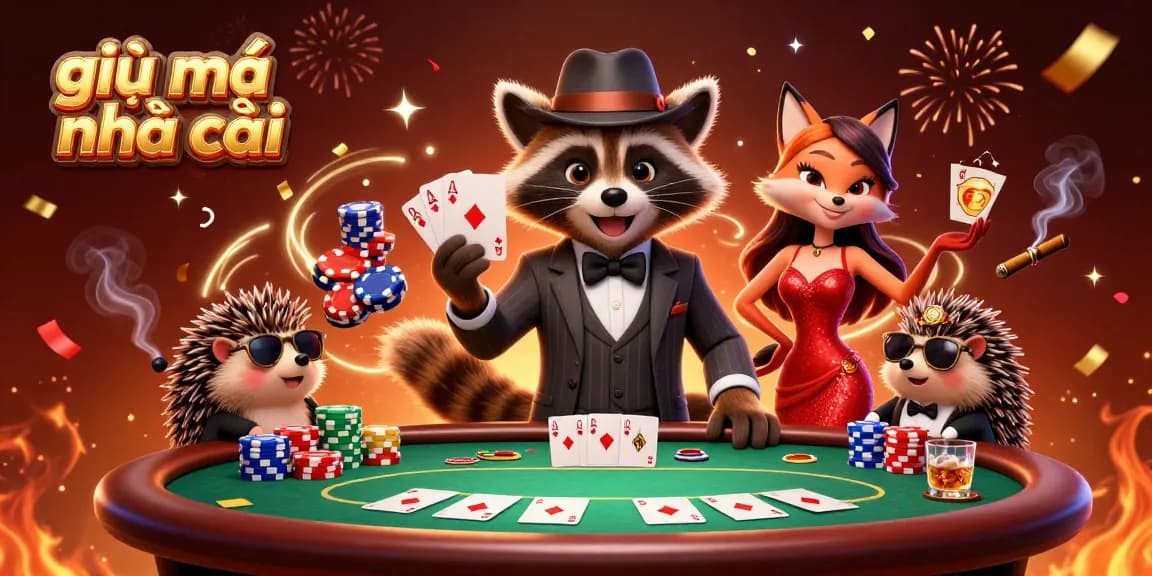 Experience the thrill of giải mã nhà cái with our dynamic casino scene featuring colorful poker elements.