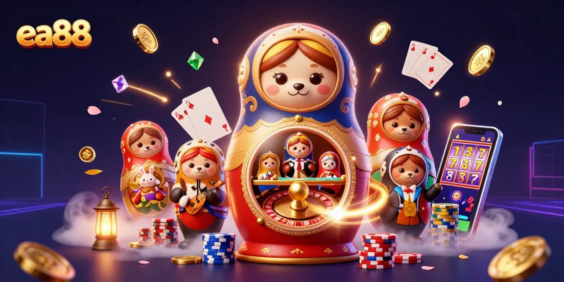 Win big at ea88 with exciting jackpots and colorful casino elements in a vibrant illustration.