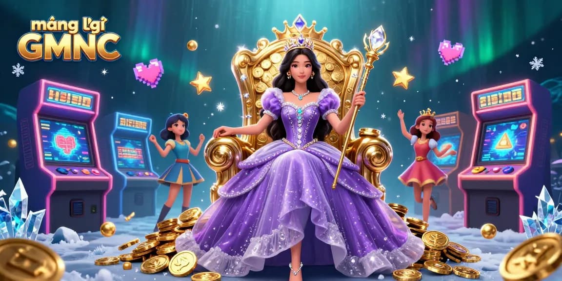Experience the excitement of mạng lưới GMNC with this vibrant casino-themed illustration featuring a royal figure amidst gaming elements.
