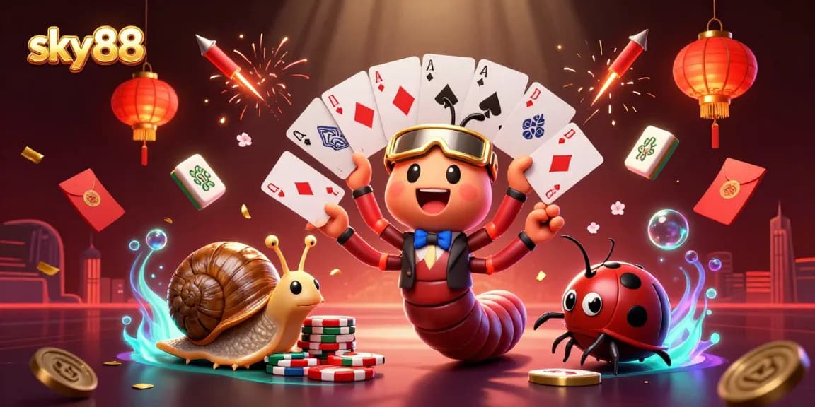 Experience the excitement of sky88 casino gaming with vibrant characters and dynamic elements.