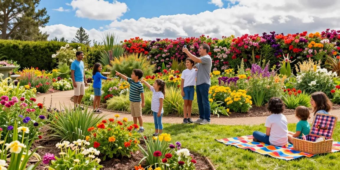 Explore the vibrant Capay Valley Garden Tour with family enjoying flowers and nature https://www.thecapayvalleygardentour.com