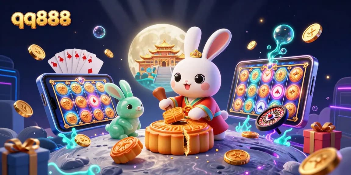 Win big at qq888 with vibrant casino-themed illustration showcasing unique characters and dynamic gaming elements.