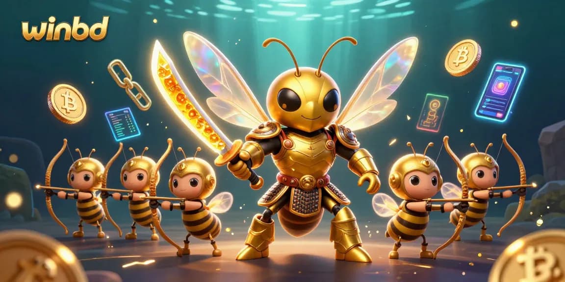 Experience the dynamic world of winbd with vibrant characters, glowing coins, and engaging casino elements.