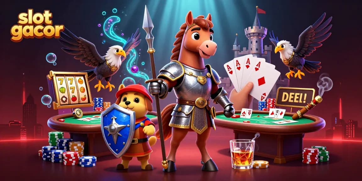 Mencoba slot gacor dengan gambar slot, dadu, dan suasana permainan yang hidup.