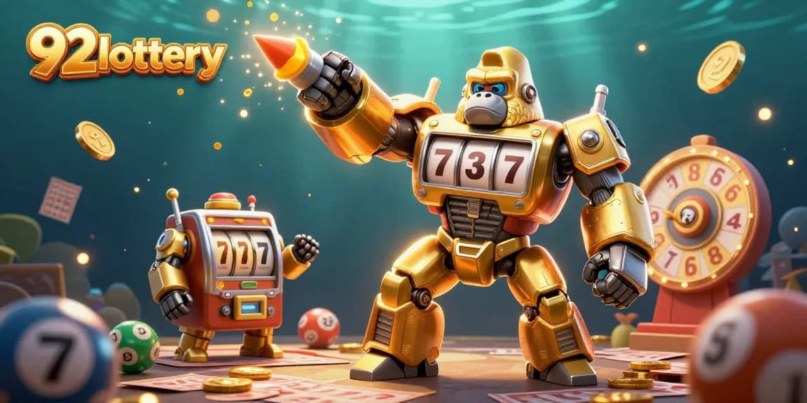 Engage with 92lottery's dynamic prize wheel and lottery elements in an exciting 3D scene