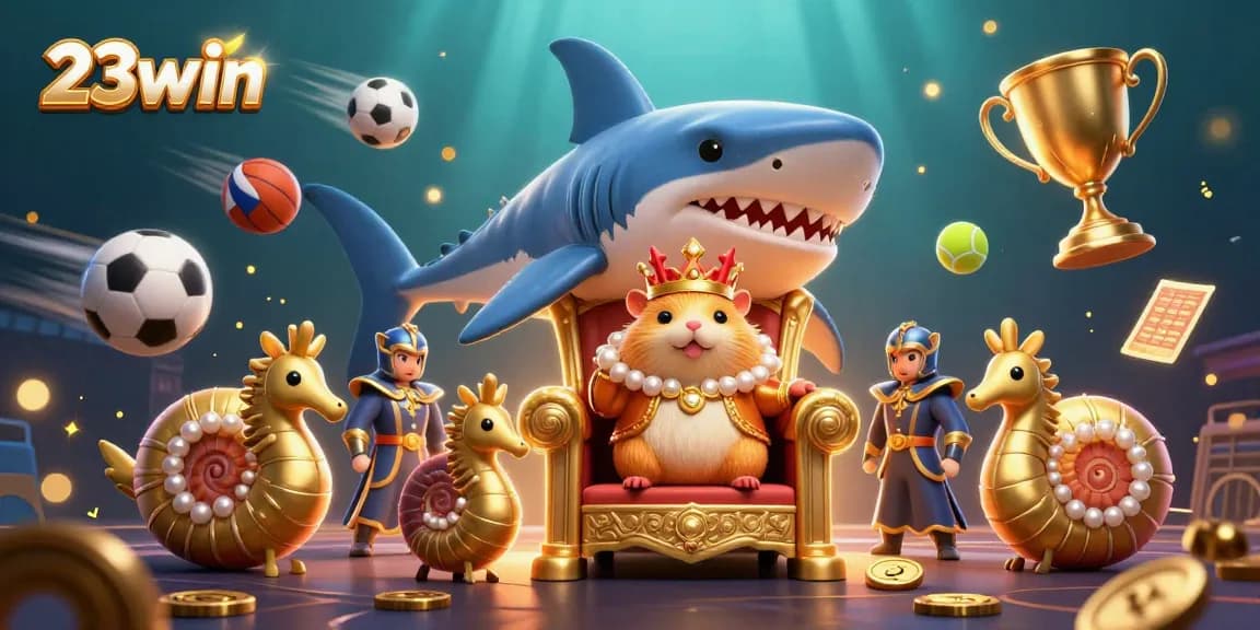 Experience thrilling sports betting with 23win while the golden hamster king leads the game.