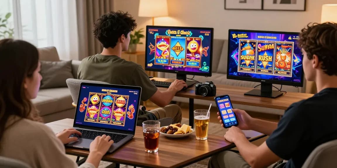 uk online credit card casinos vibrant gaming scene with players enjoying popular slot titles