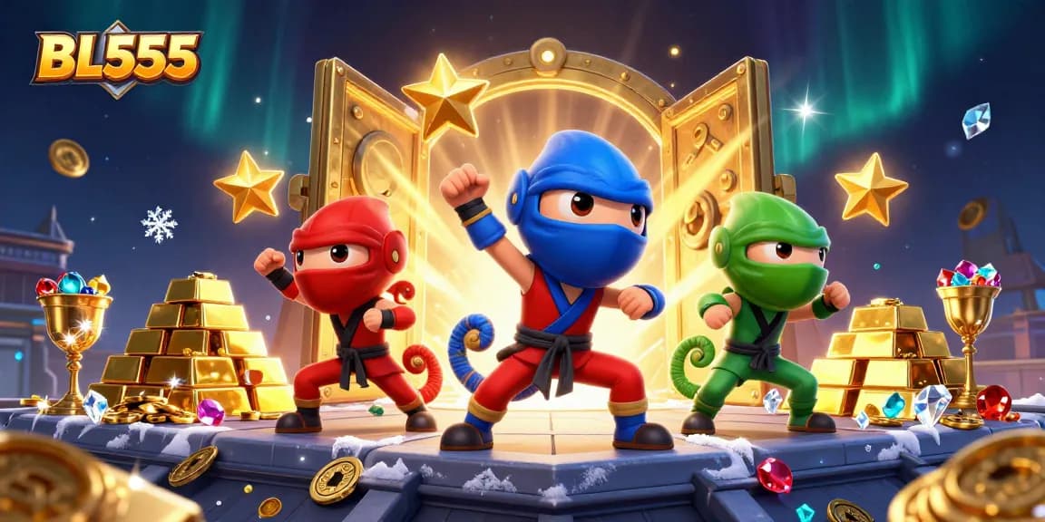 Experience thrilling bets with BL555 in this vibrant casino scene full of treasures and action!