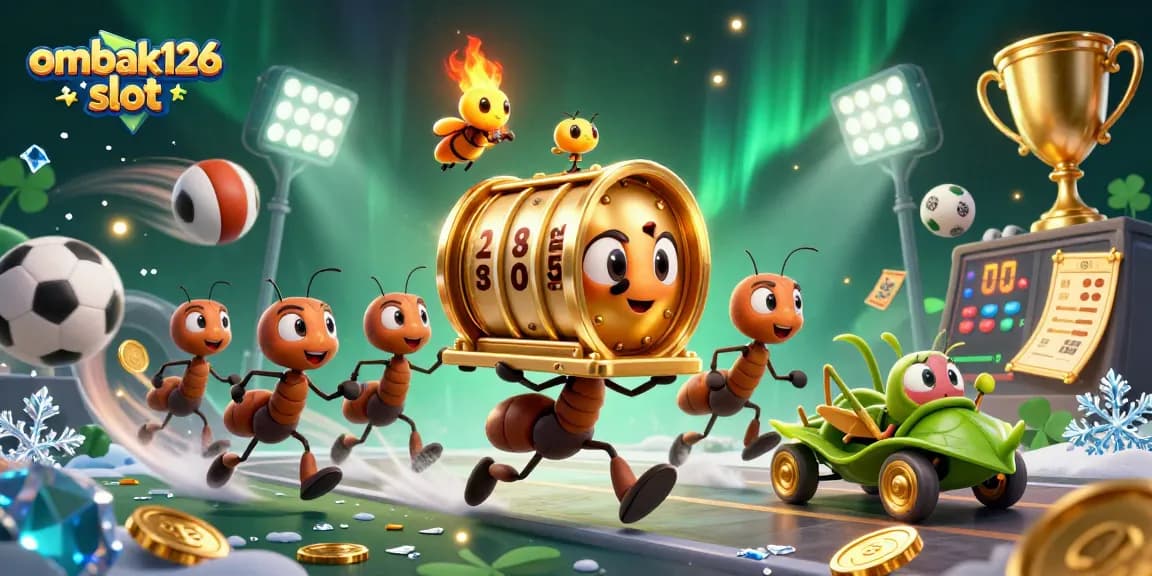 Melihat permainan menarik di ombak126 slot dengan adalah mesin slot emas yang diusung semut dan teman-teman kecilnya.