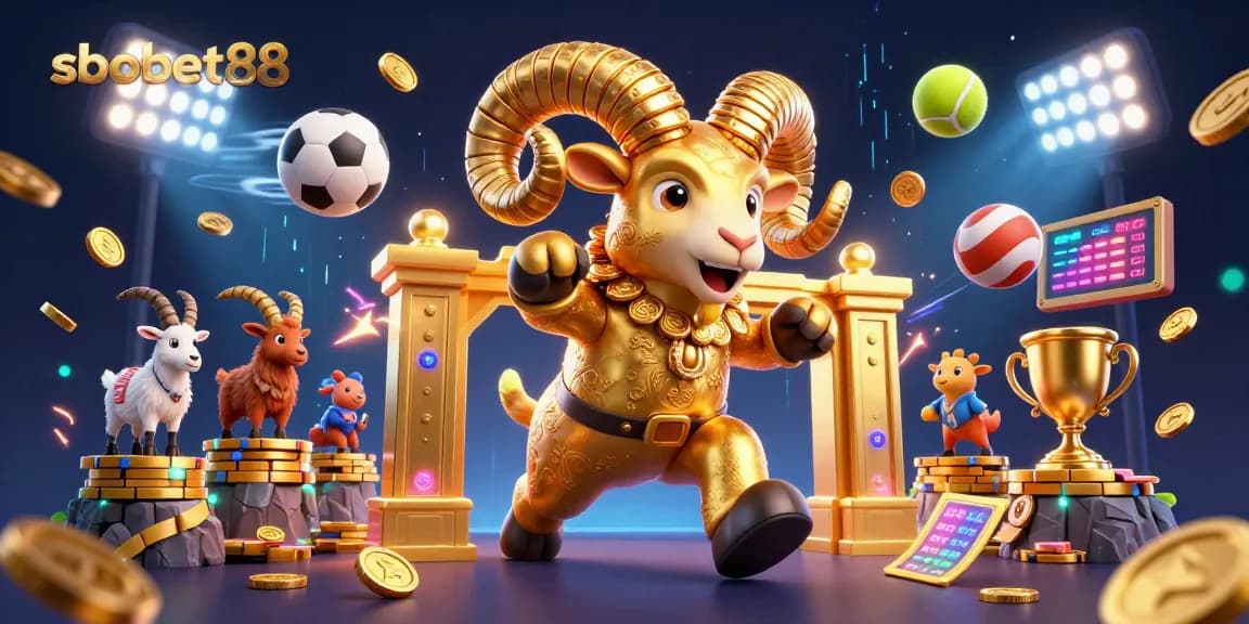 Bet on sbobet88 with engaging sports-themed illustration showcasing dynamic betting action.