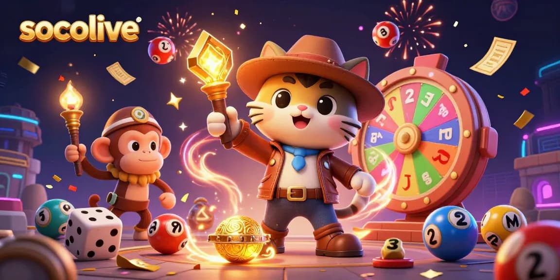 Engage with socolive in this vibrant, action-packed illustration showcasing a thrilling casino adventure.