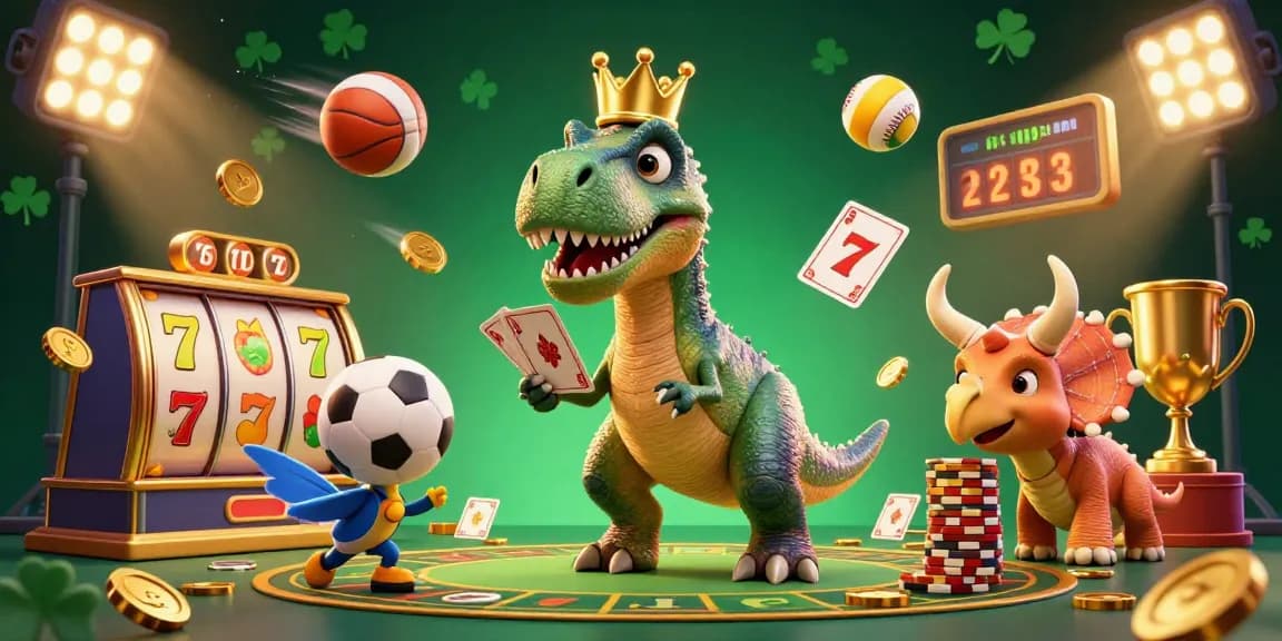 Engage in thrilling gameplay with winstrike69 as T-Rex shuffles cards, enhancing your betting experience.