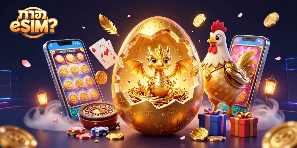 מה זה eSIM? שחקו במשחקי קזינו עם דראקון זהוב ופוקר במהלך פעמי הניצחון