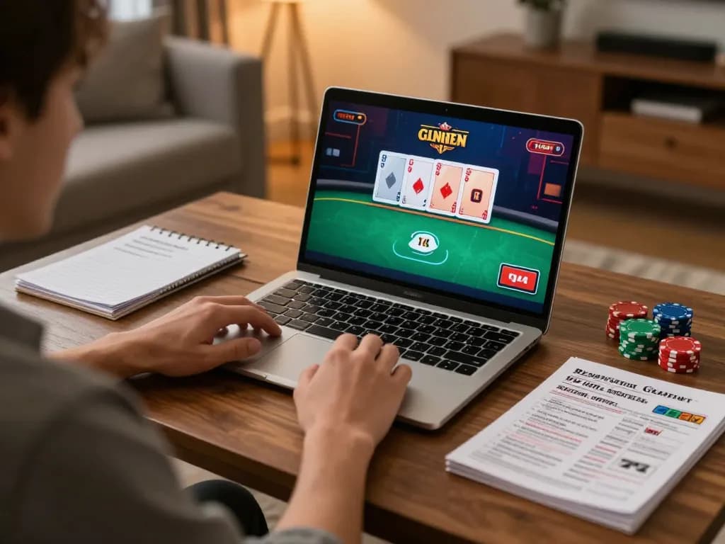 CM88 players engaging in strategic online poker gaming from a cozy setup, showcasing responsible gambling.