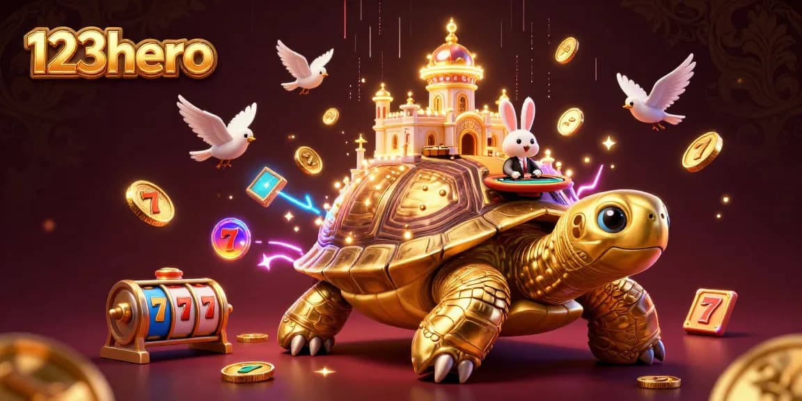 Enhance your gaming at 123hero with an enchanting 3D casino scene filled with excitement.