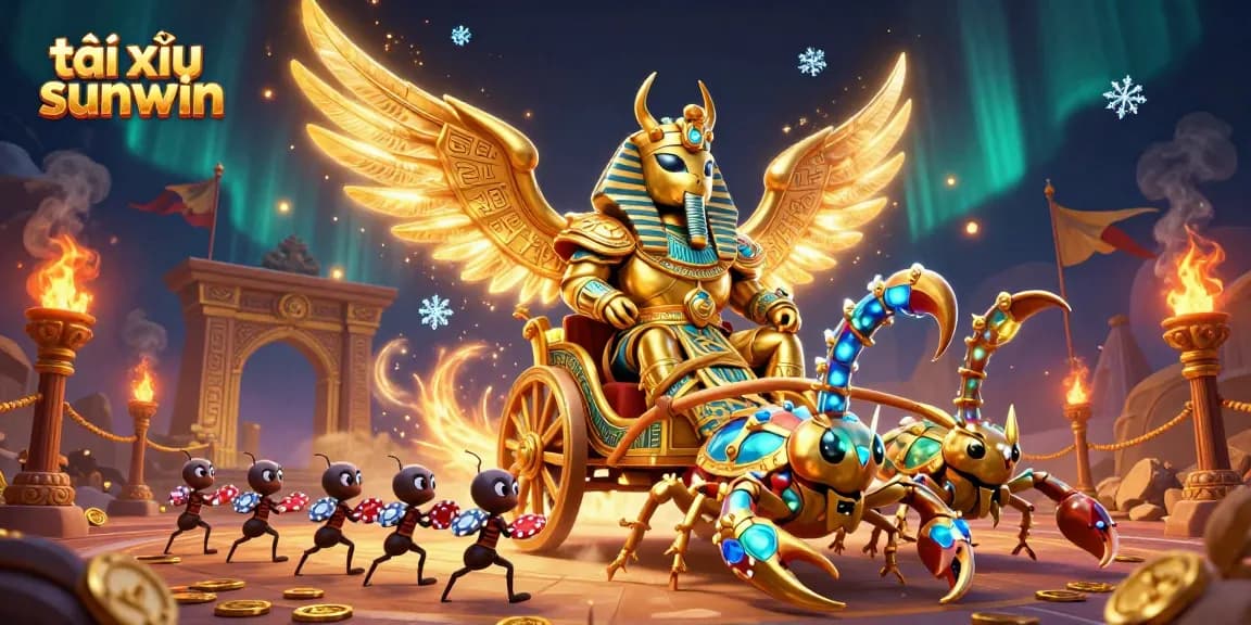 Engage with tài xỉu sunwin by experiencing a vibrant 3D casino scene featuring golden characters and dynamic game elements.
