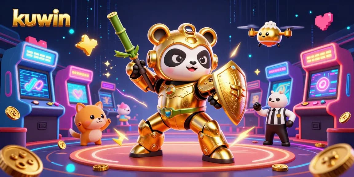 Kuwin brings excitement to life in a vibrant casino-themed scene with adorable characters and colorful game elements.