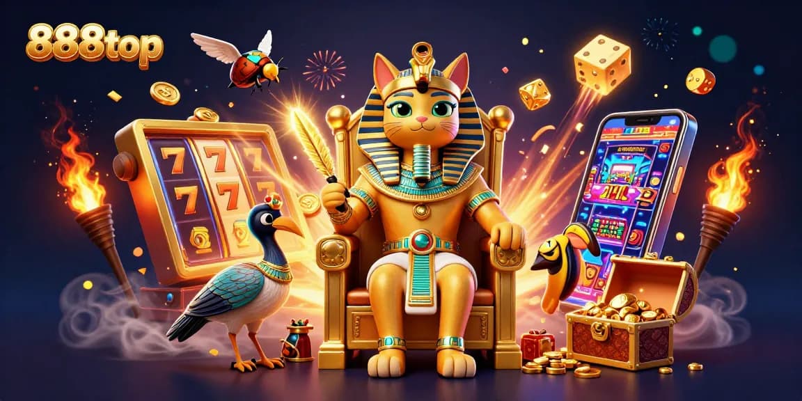 Experience the thrill of winning with 888top in this vibrant 3D casino scene filled with dynamic energy.