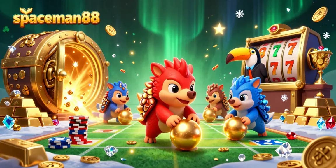 Spin and win with spaceman88 as the pangolins compete in a vibrant casino scene.
