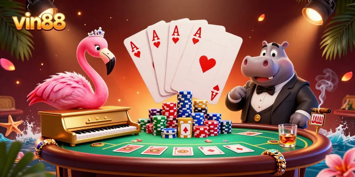 Experience thrilling gameplay at vin88 with vibrant casino elements in an engaging 3D scene.