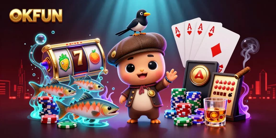 Spin, win and enjoy the excitement of OKFUN with vibrant slot games and characters.