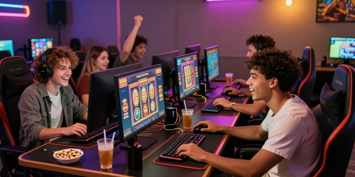 Gathering of friends enjoying gaming at a credit card casino, highlighting excitement and camaraderie at https://ecpc.org.uk.