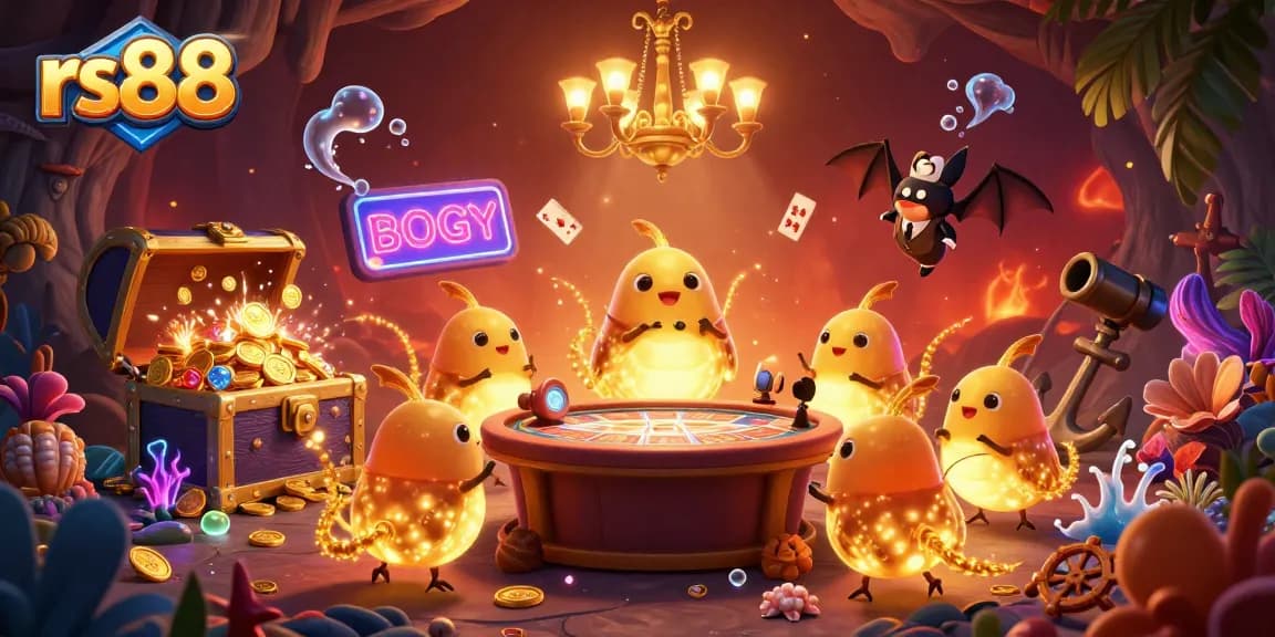 Experience thrilling gameplay at rs88 with glowworms illuminating a vibrant casino scene.