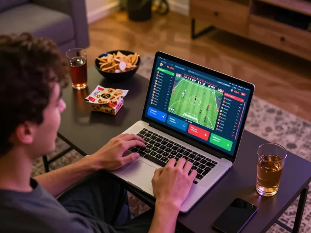 Experience the excitement of ta88 online sports betting with a user engaged in thrilling gameplay.