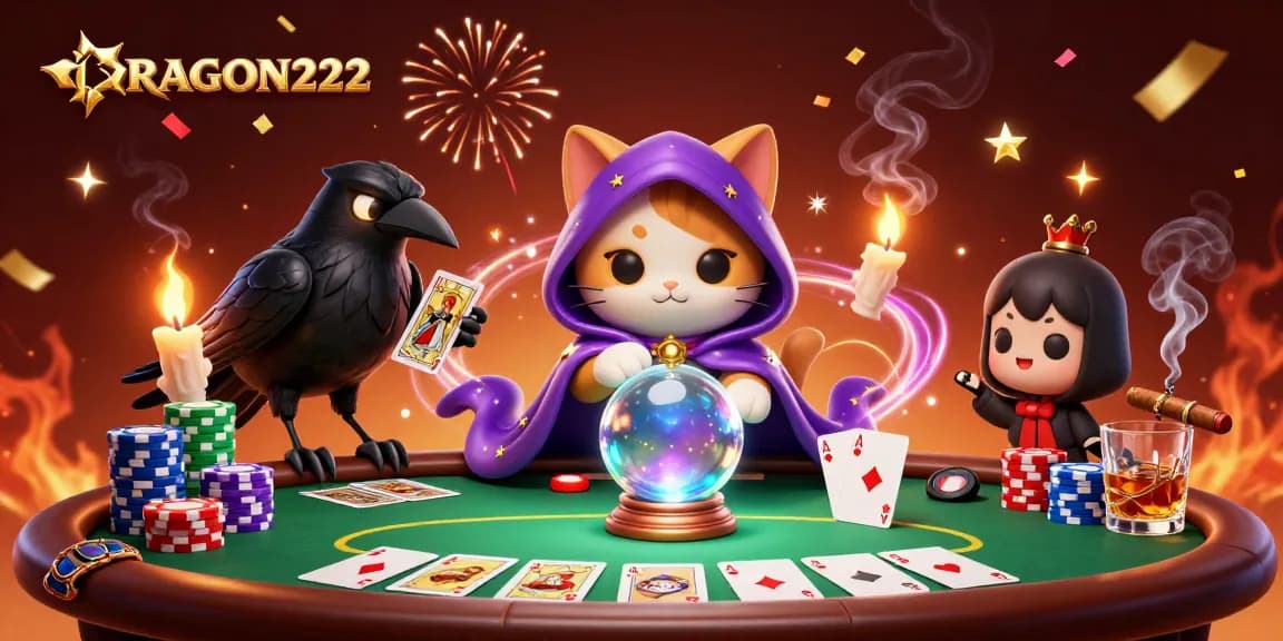 Experience winning strategies with DRAGON222 through vibrant tarot and casino mystique.