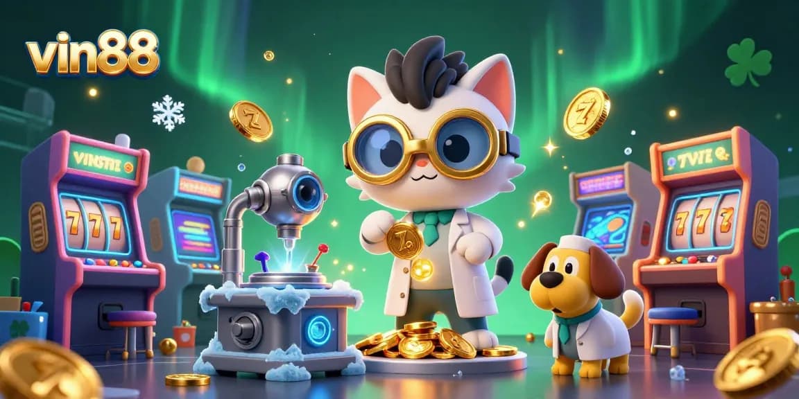 Experience thrilling gameplay and rich rewards at vin88 with animated casino elements and characters.