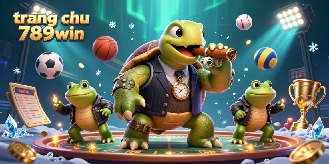 Bet big on trang chu 789win with dynamic casino-themed characters and elements in a vibrant 3D illustration.