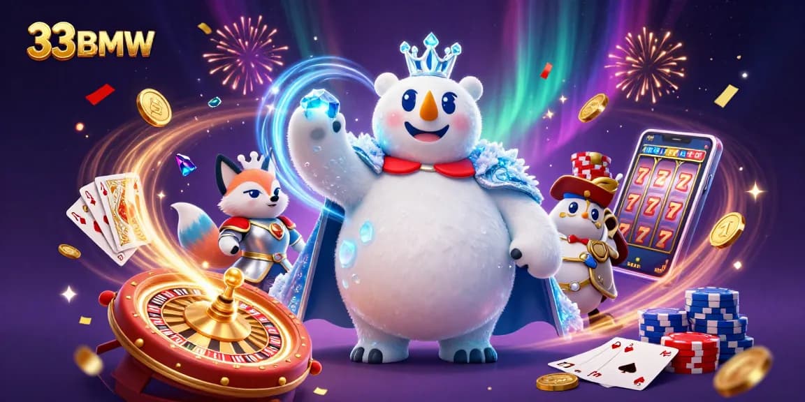 33BMW showcases an exciting gaming scene with vibrant casino elements and characters in action