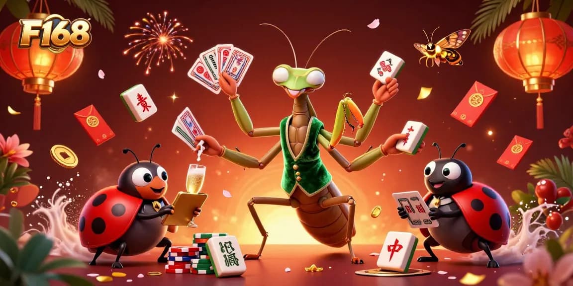 Engaging scene of F168 casino action with vibrant decorations and dynamic characters.