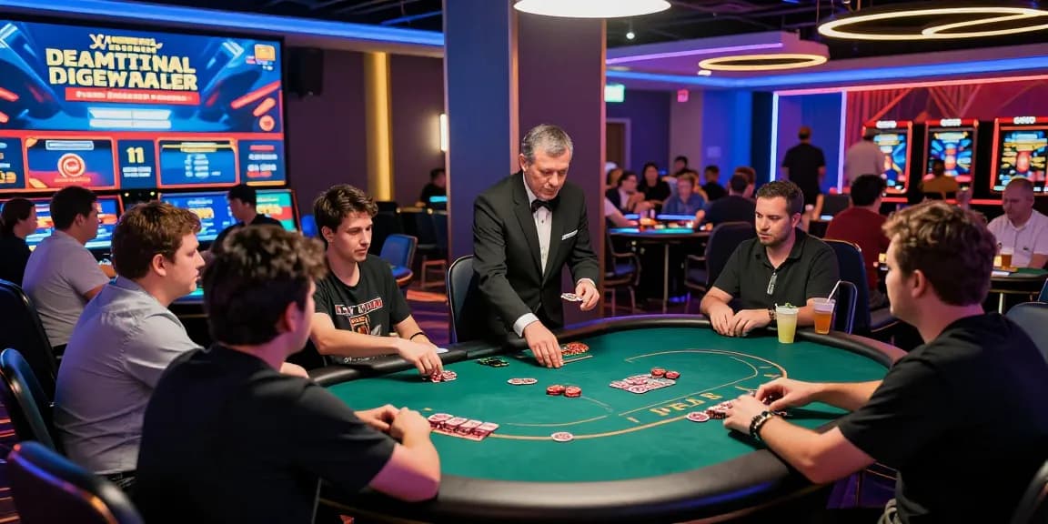 Exciting online gaming atmosphere at https://bl555.solutions/ featuring engaged players and vibrant casino decor.