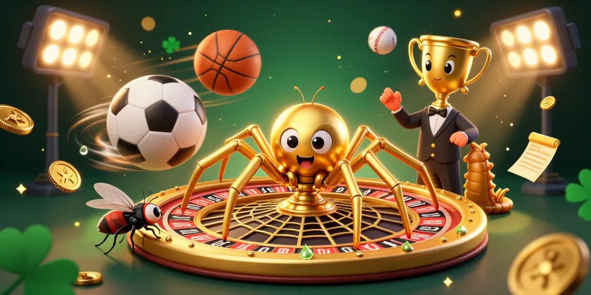 Engage with scattovero's thrilling betting experience as the golden spider spins its roulette web amidst dynamic sporting elements.