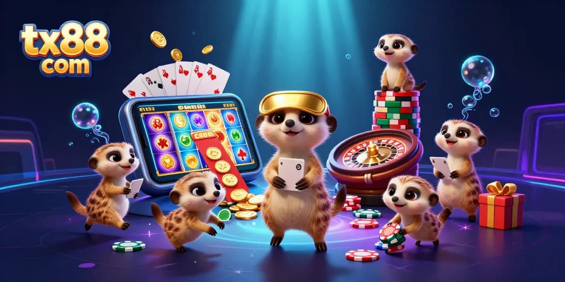 Experience the excitement of tx88 com with meerkats running a lively casino operation amid colorful games and dynamic action.