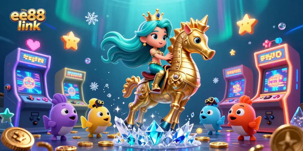 Join the action at ee88 link with a vibrant underwater casino theme featuring animated characters and game elements.
